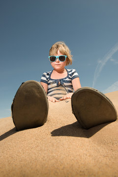 Girl at California's Imperial Sand Dunes