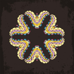 Vector mandala. Mehndi lace tattoo. Oriental weave.