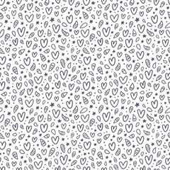 Doodle hearts pattern