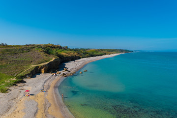 Fototapeta premium Punta Aderci (Vasto, Italy) - The Trabocchi Coast, on Adriatic sea, province of Chieti, Abruzzo. Here the famous trabucco of the wonderful Natural Reserve of Puta Aderci, with beautiful sea and beach