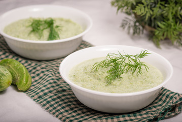 Cucumber soup with dill