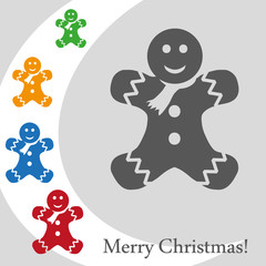 Christmas festive baking. Сolorful christmas icon isolated on a gray background