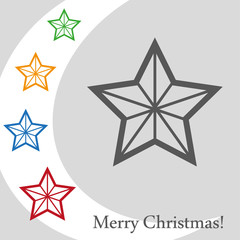  Christmas star. Сolorful christmas icon isolated on a gray background