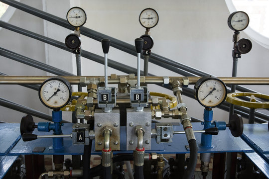 hydraulic pressure gauges in small hydroelectric power station