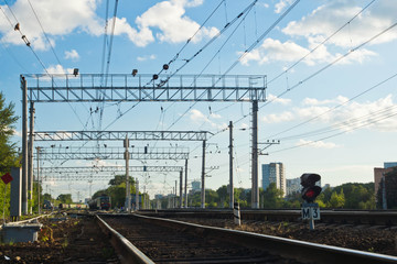 Fototapeta na wymiar view of railway on summer