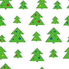 Christmas tree  seamless vector pattern. Christmas tree  print. 
