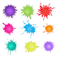 Collection of paint splash. Vector set  brush strokes. Isolated on white background