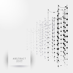 Vector Abstract graphic. Dots and lines, geometric shape. Internet technology background.