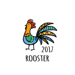 Rooster Logo template. 2017 vector illustration.