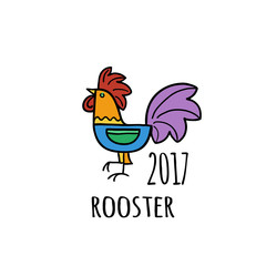 Rooster Logo template. 2017 vector illustration.