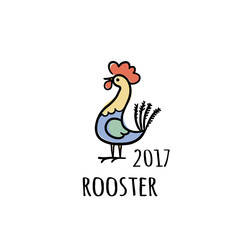 Rooster Logo template. 2017 vector illustration.