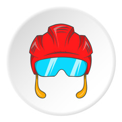 Pilot helmet icon in cartoon style isolated on white circle background. Fly symbol vector illustration
