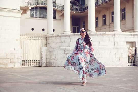 Plus Size Model In Floral Dress