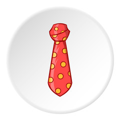 Mens tie icon in cartoon style isolated on white circle background. Closet symbol vector illustration