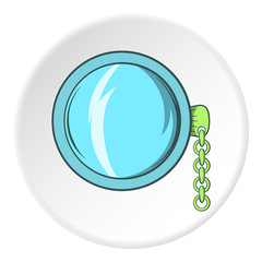 Pocket watch icon in cartoon style isolated on white circle background. Time symbol vector illustration