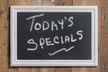 Chalkboard with today's specials