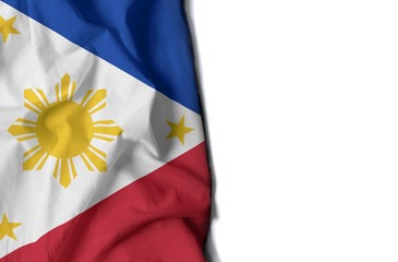 philippines wrinkled flag, space for text