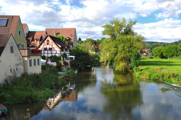 Fototapeta na wymiar View on Harburg medieval town in Bavaria, Germany