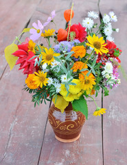 Autumn bouquet on the table
