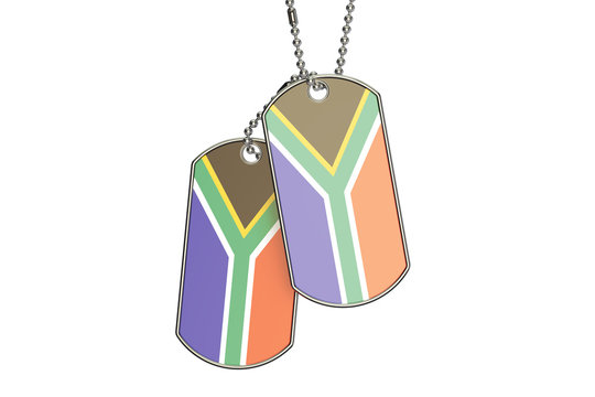 South Africa Dog Tags, 3D rendering