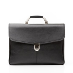 black leather men casual or business briefcase