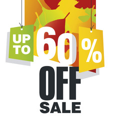 Sale up to 60 percent off autumn background