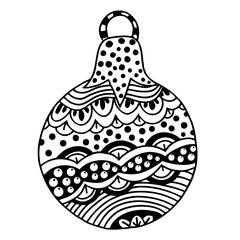 Black and white Christmas ball