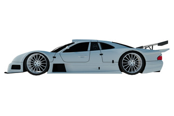 Fototapeta premium Coche deportivo gris 3d aslado