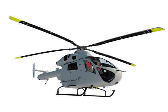 Helicóptero civil pasajeros 3d aislado