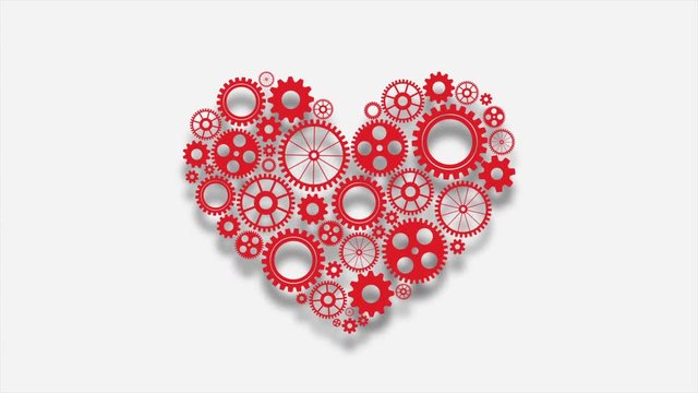 Heart with gears