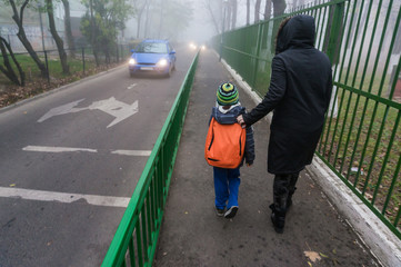 Sidewalk with fence