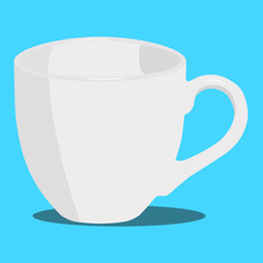 empty white cup vector illustration
