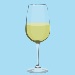 glass with white wine vector illustration