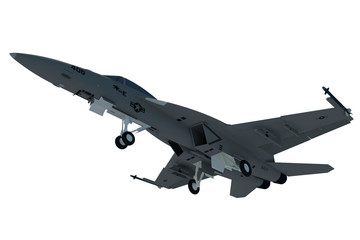 Avión 3d aislado gris