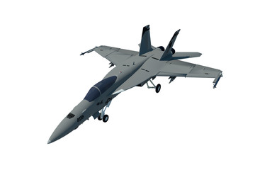 Fototapeta na wymiar Avión militar 3D aislado