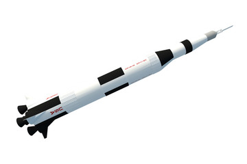 Cohete saturno V misión NASA 3d Aislado - obrazy, fototapety, plakaty