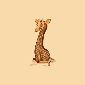 Emoji character cartoon Giraffe sad and frustrated