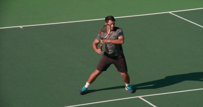 Tennis player returns.