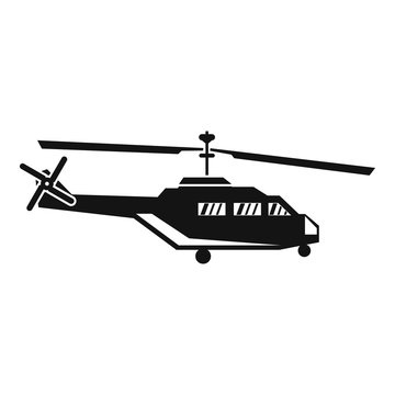 Military helicopter icon in simple style isolated on white background vector illustration