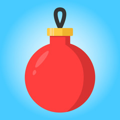 Merry christmas ball toy simple color flat icon