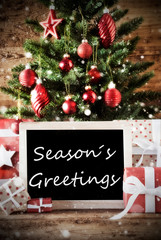 Christmas Tree With Seasons Greetings