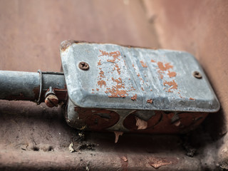 Electric connection old box on the wall