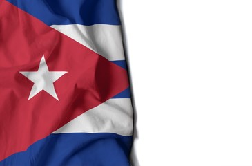 cuban wrinkled flag, space for text