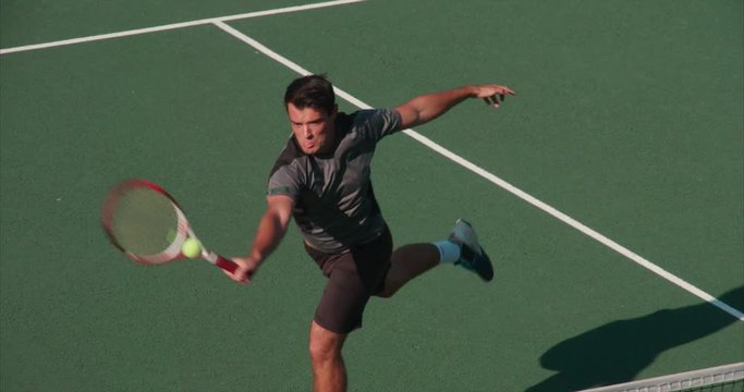 Tennis player in match