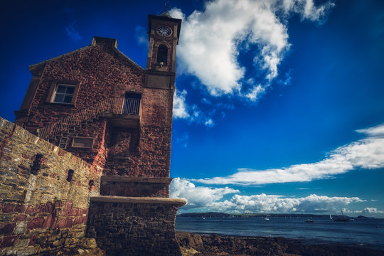 Cawsand in cornwall england uk famous clocktower 