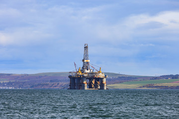 Semi Submersible Oil Rig at Cromarty Firth Scotland