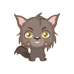 Cute big bad wolf illustration