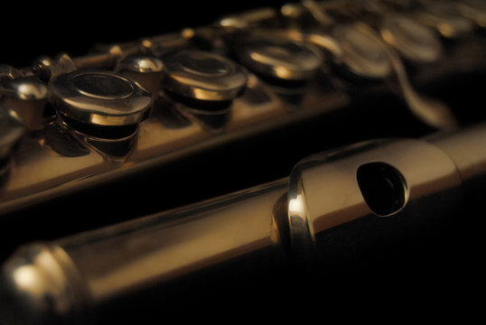 classical flute with dark background