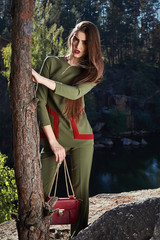 Beautiful sexy woman glamor fashion model wear stylish