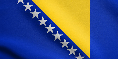 Flag of Bosnia and Herzegovina wavy fabric texture